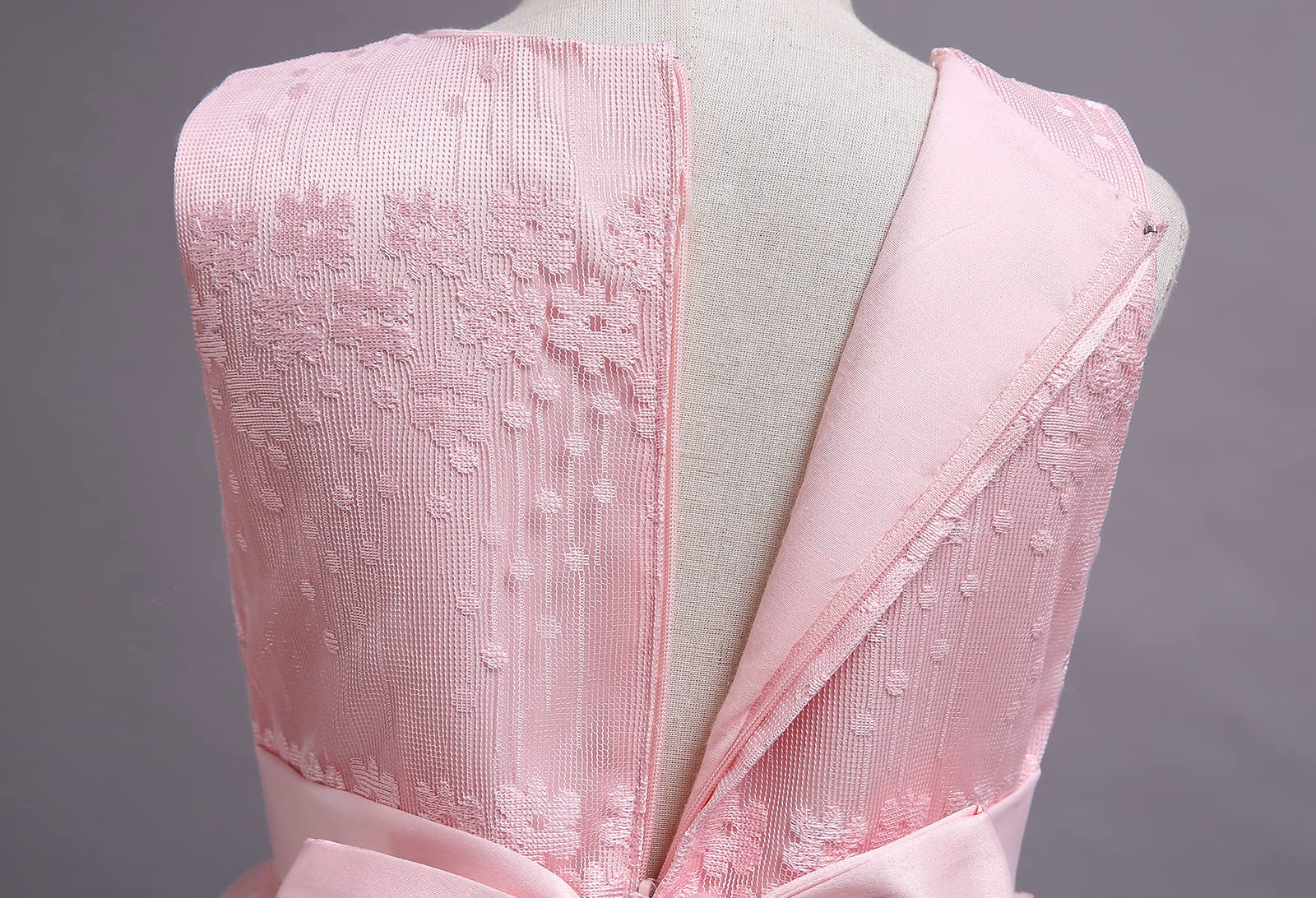 IMEKIS Abito da bambina con fiori, da principessa, in pizzo, in tulle, con paillette, con fiocco, per feste, matrimoni, compleanni, lunghi