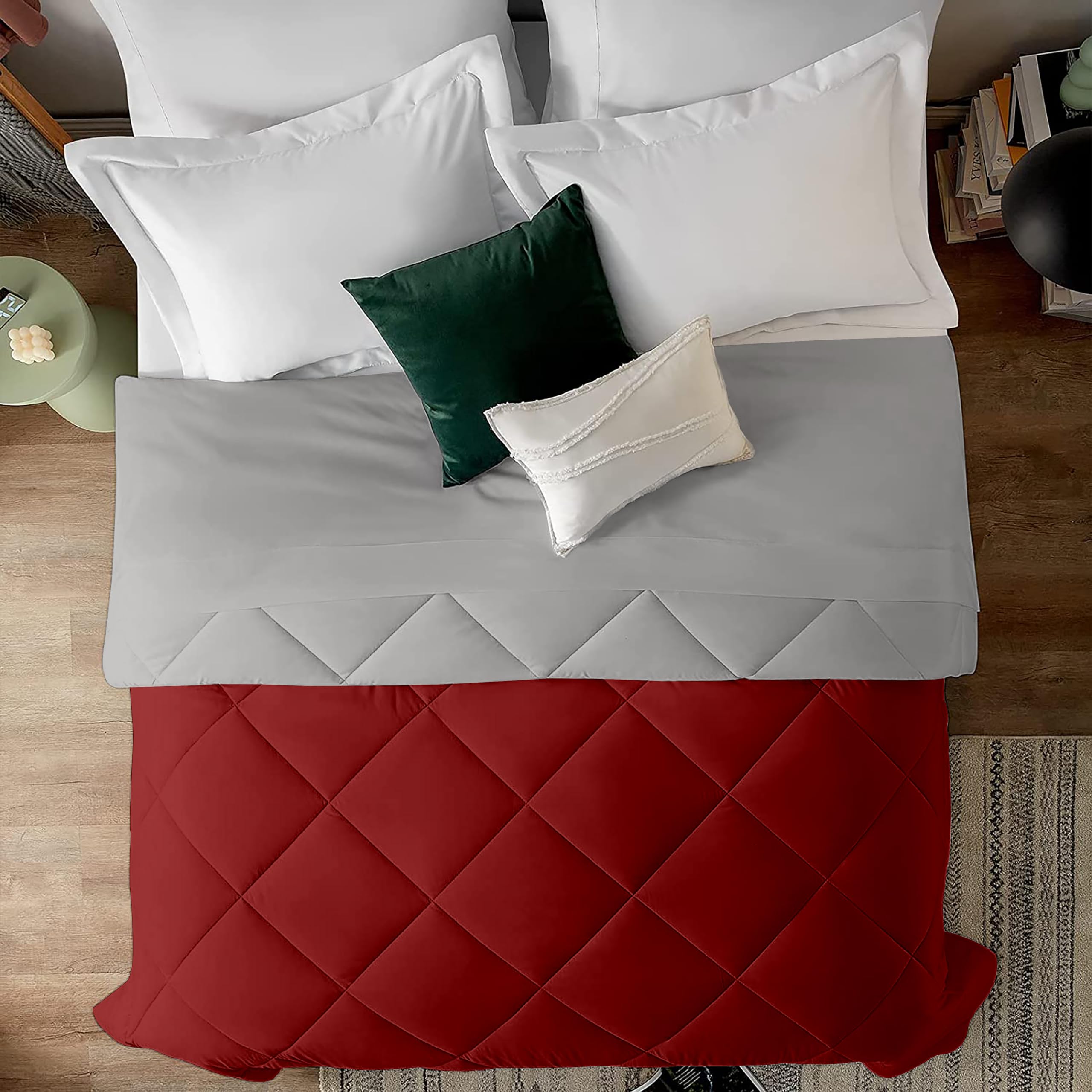 EDMUND - 600 GSM Heavy Winter Reversible Comforter for Double Bed Comforter/Duvet/Rajai/Quilt/Blanket (92" x 106") Inches - Winter 600 GSM Comforter | Burgundy&Silver (B0D7VRJB2Q) Amazon Price History, Amazon Price Tracker