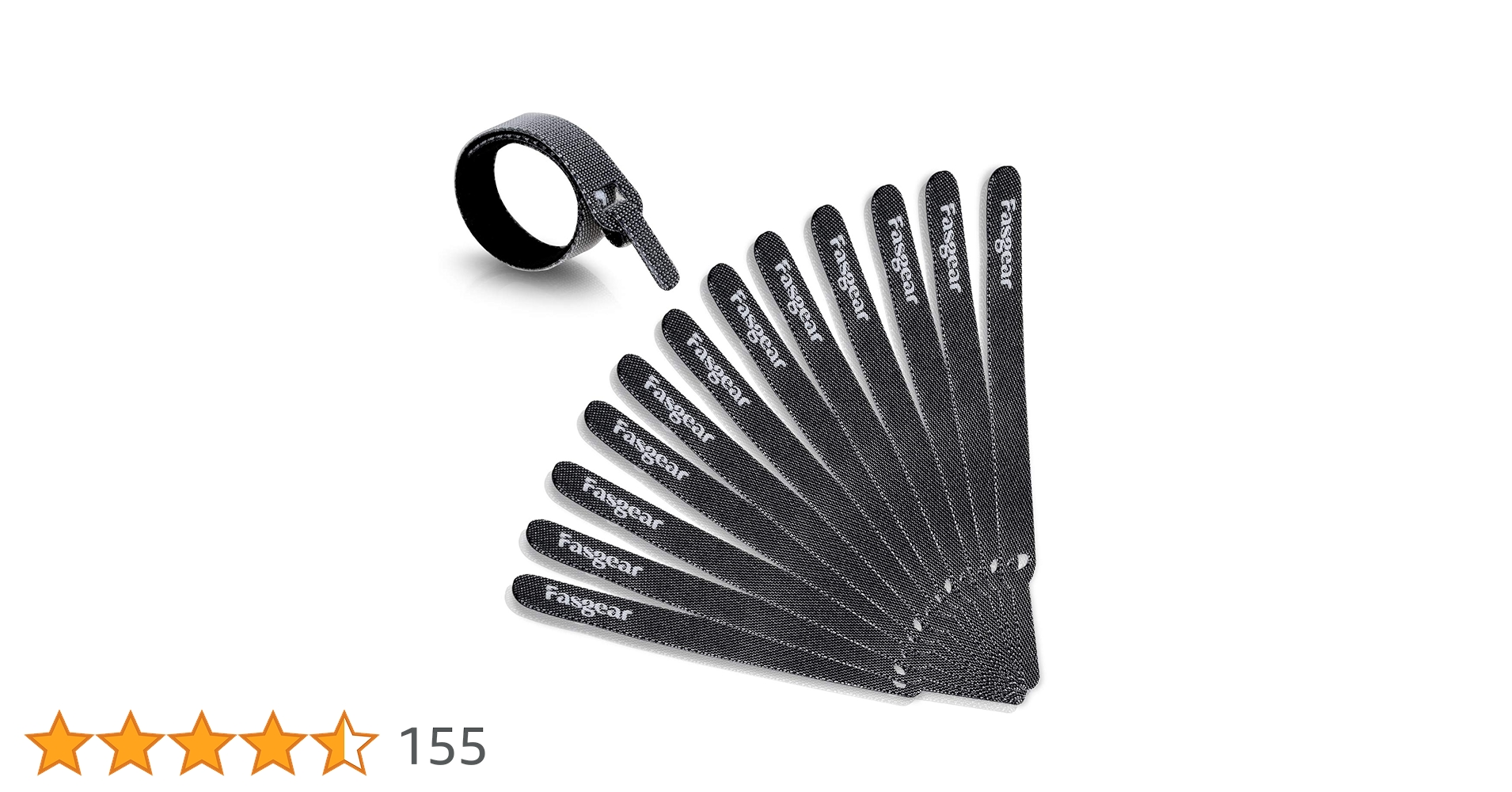 Fasgear Cable Ties, 50 PCS Reusable Cable Straps, Adjustable Fastener Cable Strap Hook And Loop Cord Ties Wraps 6 Inch Black