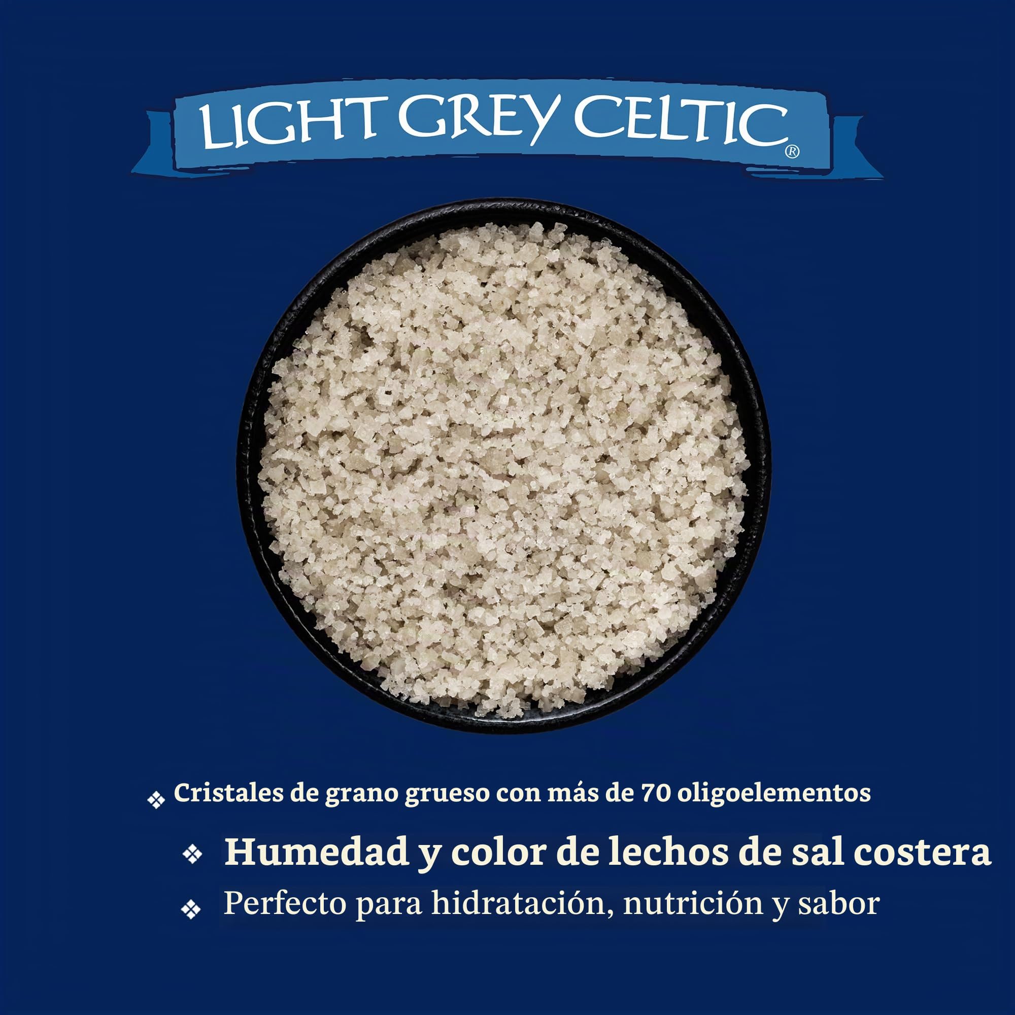 Light Grey Celtic coarse sea salt, 1 lb. bag - Pack of 2