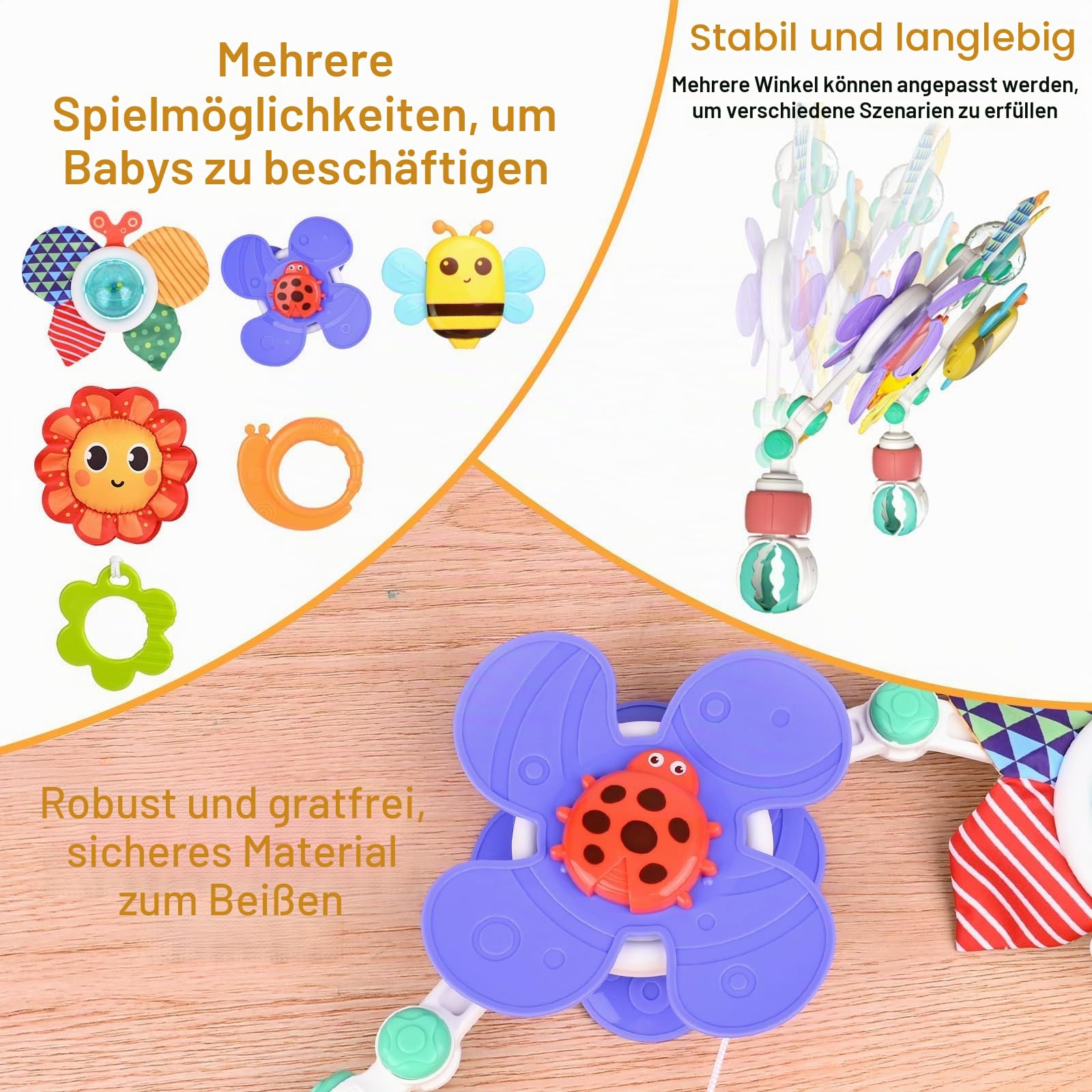 Bogen für Kinderwagen, Musikspielzeug Mobile Honeybee Krippe Spielzeug zum Mitnehmen (A)