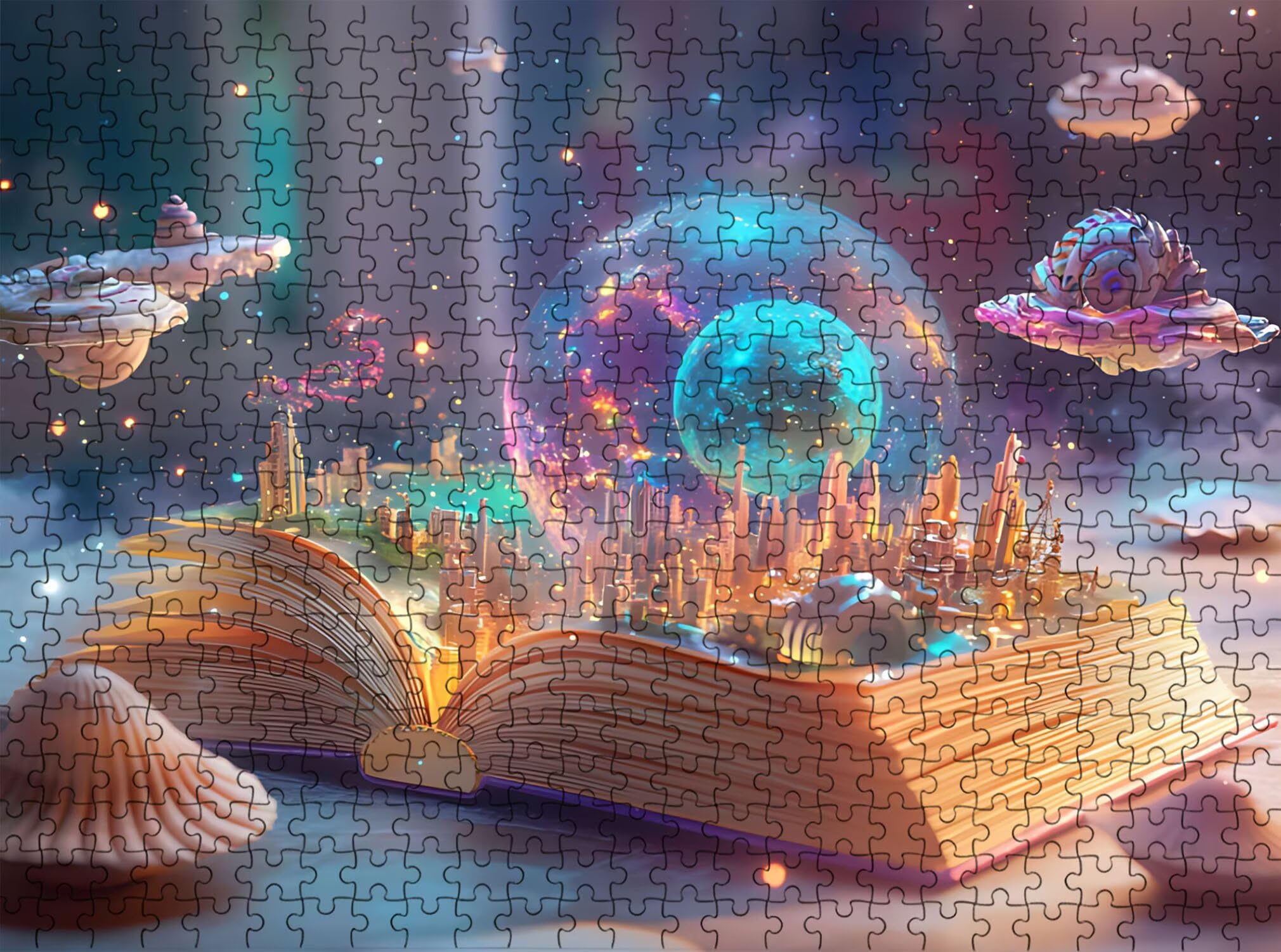 Magie Livre Puzzle 1500 Pièces pour Adultes, Format 87 x 57 cm, Challenge Casse-Tête de Famille, Loisirs Créatifs et Relaxation, Pièces Robustes avec Lettres au Dos, Décor Murale Salon f0-798