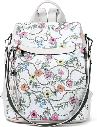 Telena Backpack Purse for Women, PU Leather Anti Theft Travel Purse Shoulder Bags with Tassel
