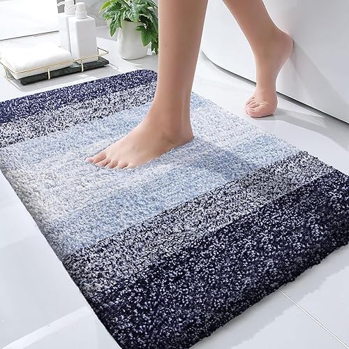 Miniatura 2 de OLANLY Juego de 2 alfombras de baño y alfombras de baño ombré, tamaño de alfombra de baño 30 x 20 pulgadas y juego de alfombra de baño 24 x 16 + 24