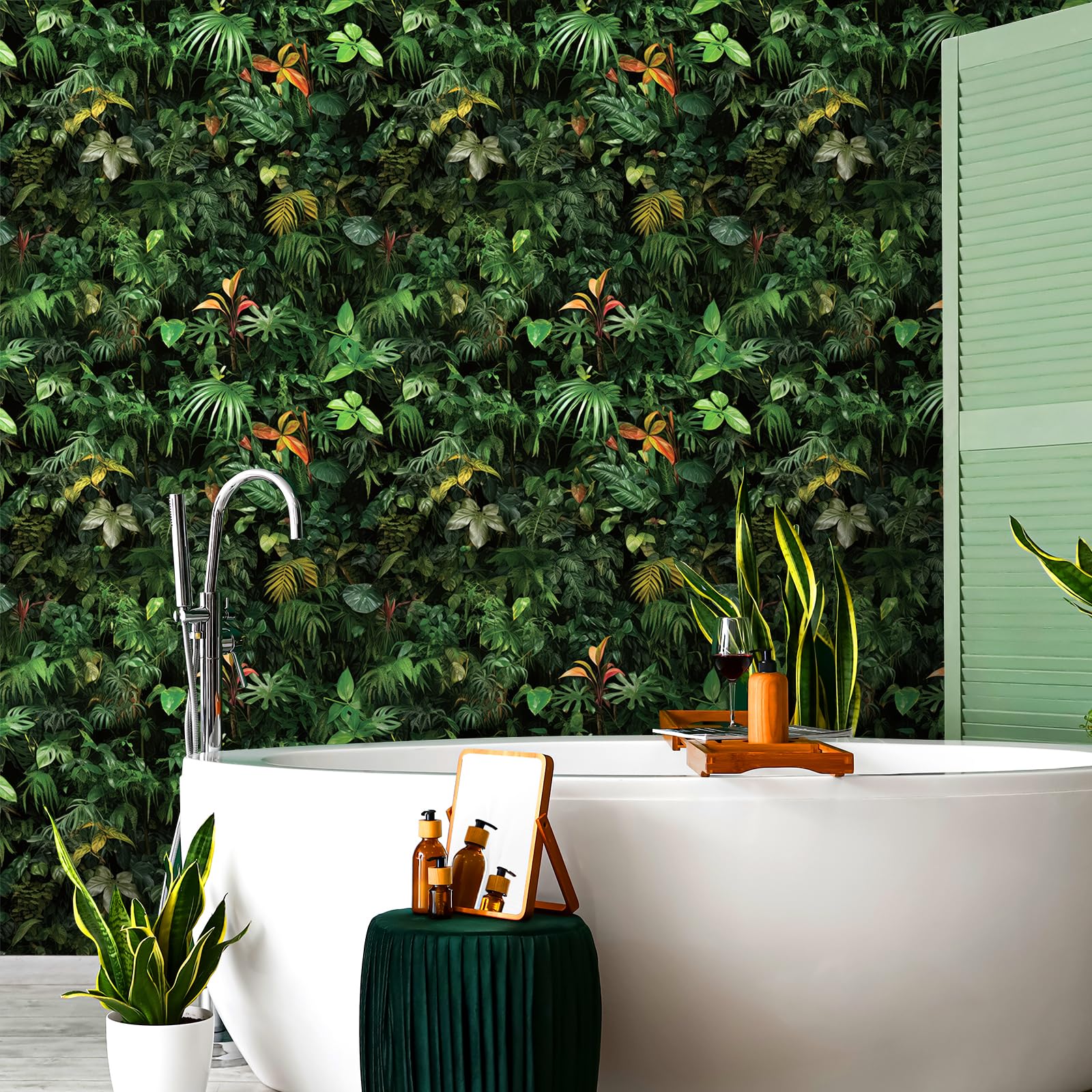 ReWallpaper Papier peint à décoller et à coller Motif forêt tropicale verte 44,5 cm x 3 m