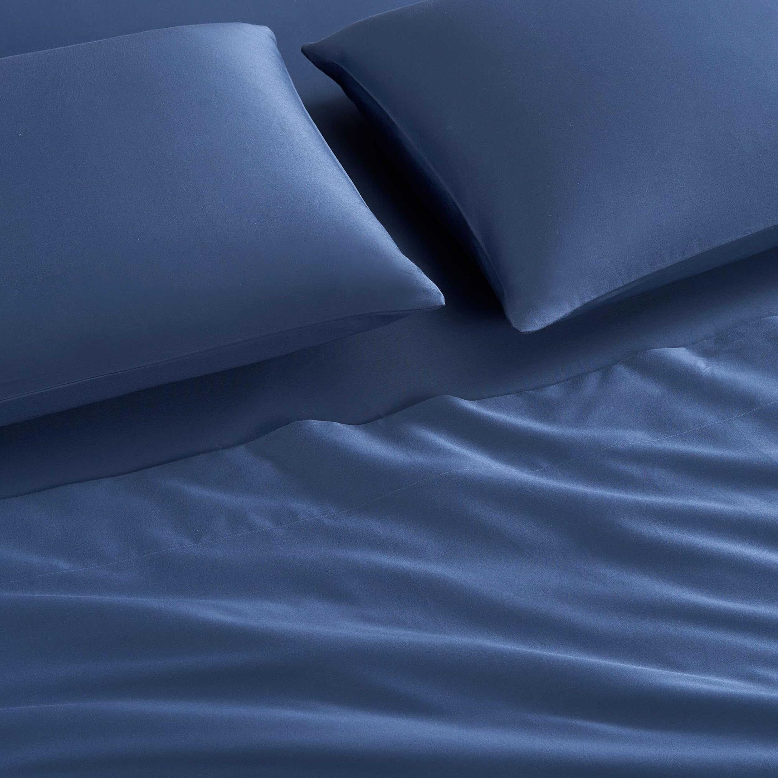 Completo Lenzuola Linea Pensieri Delicati 100% Cotone Disegno Pesciolini Matrimoniale Blu | Leroy Merlin