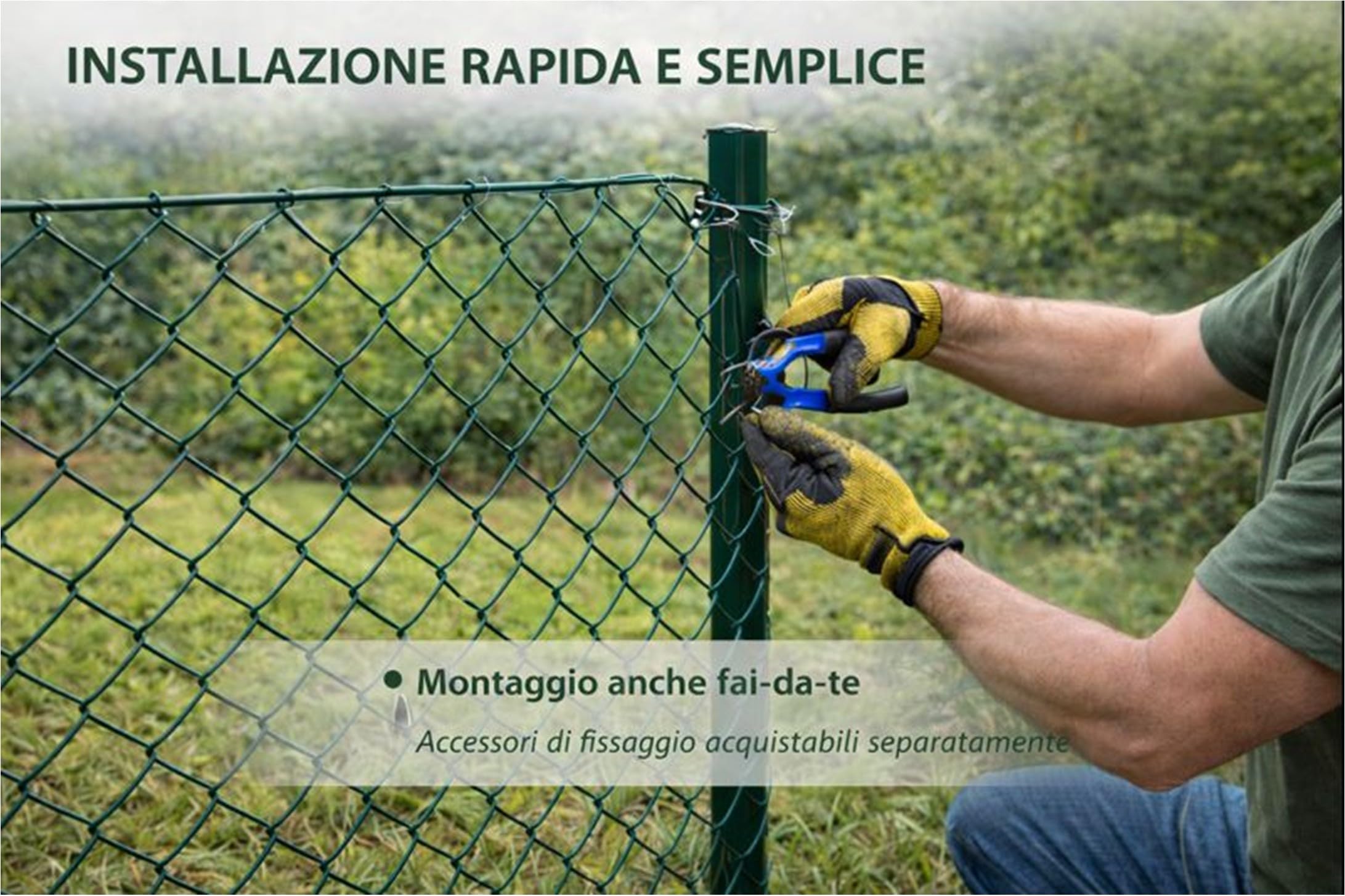 SERVICEWEBSHOP | Rete Metallica Plastificata Verde per Recinzione Giardino – Maglia 50x50 – Rotolo 25 m – Zincata Antiruggine (H 100 cm)