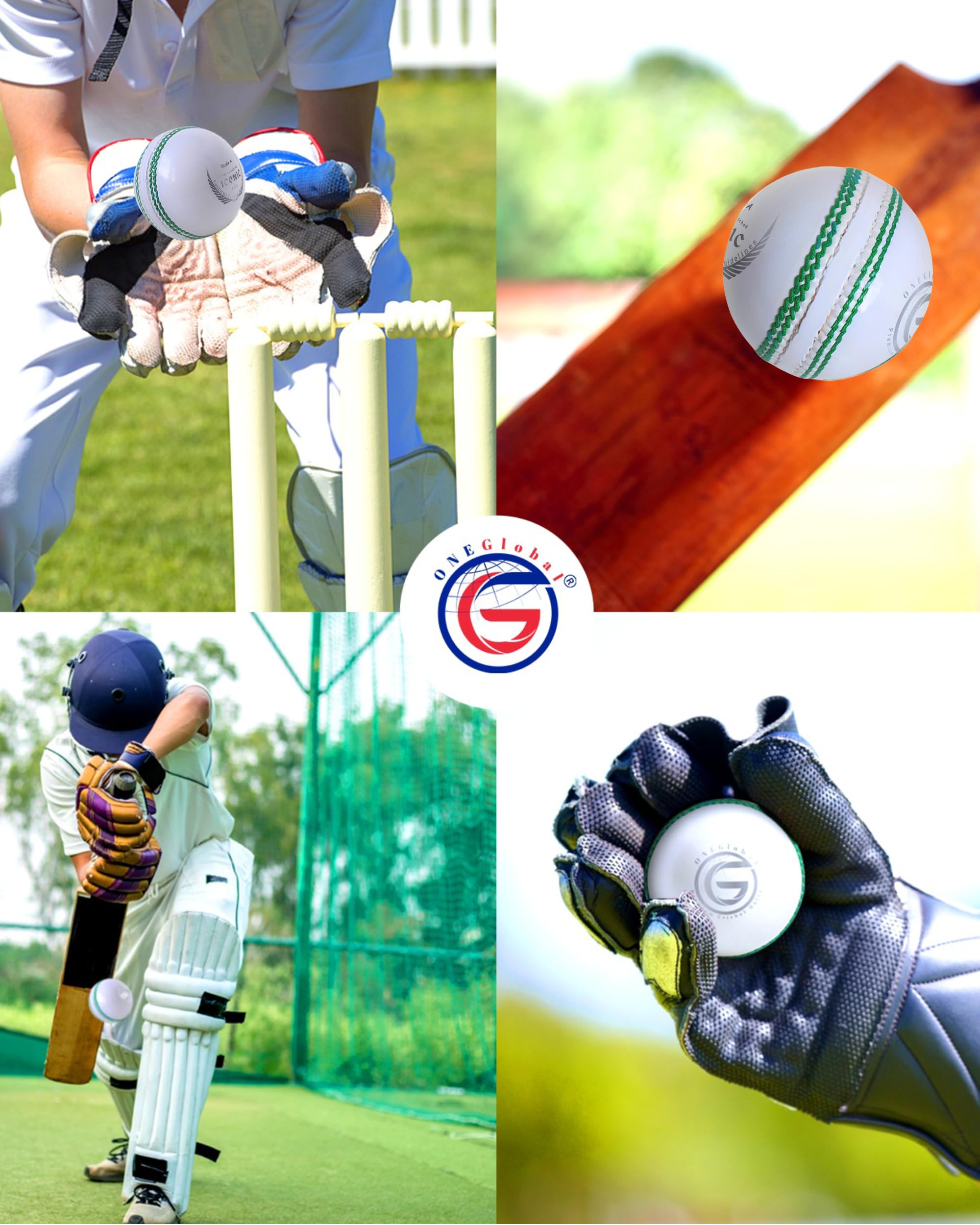Balle de cricket emblématique en cuir | 100 % cousue à la main, 156 g – 5,5 oz, construction imperméable en 4 pièces | Balles de cricket rigides de qualité assortie