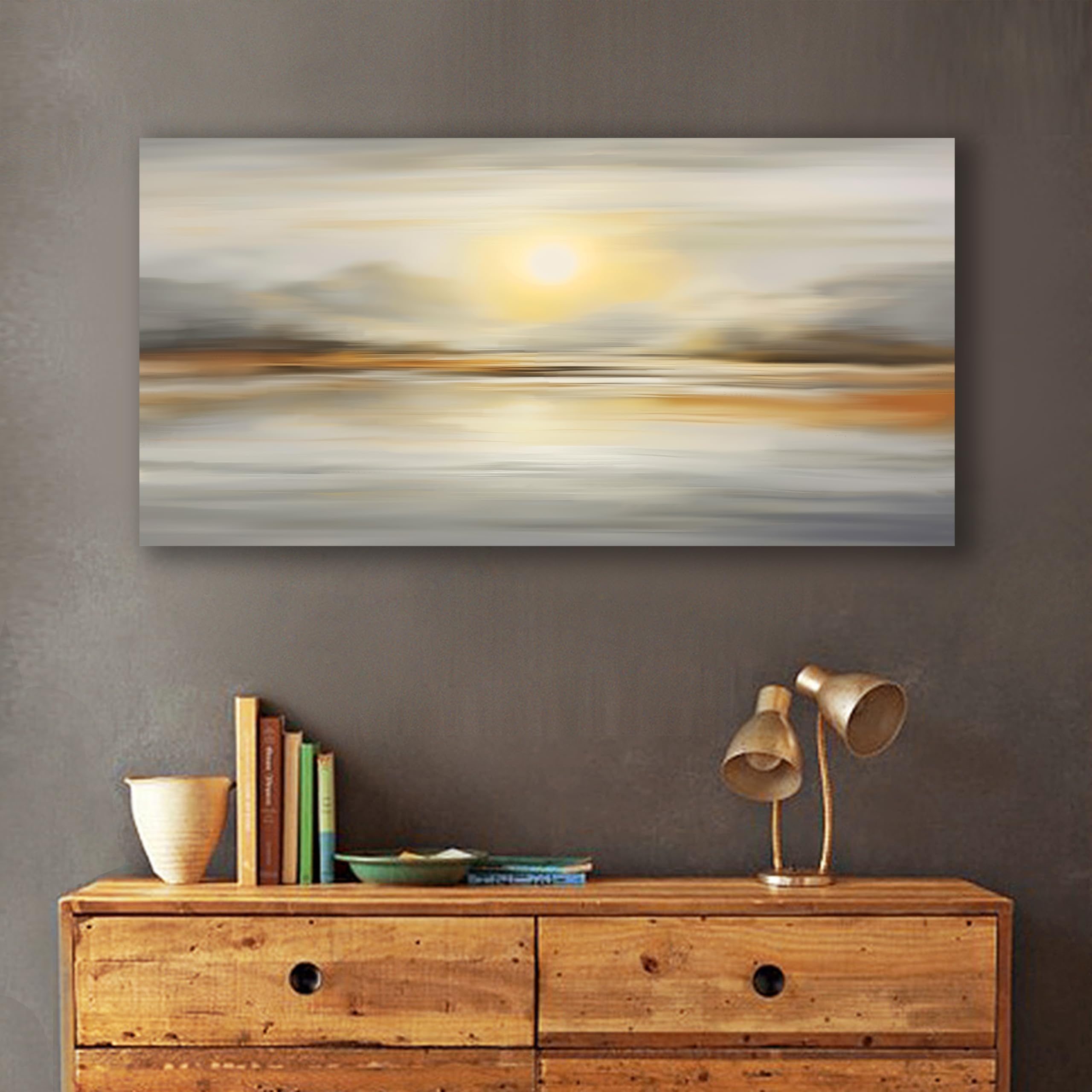 lianyibo Abstract Wall Art Seascape Canvas Printing Abstract Art Wall Decor Artwork for Living Room Bedroom Office Decor(80x160cm/Frameless)