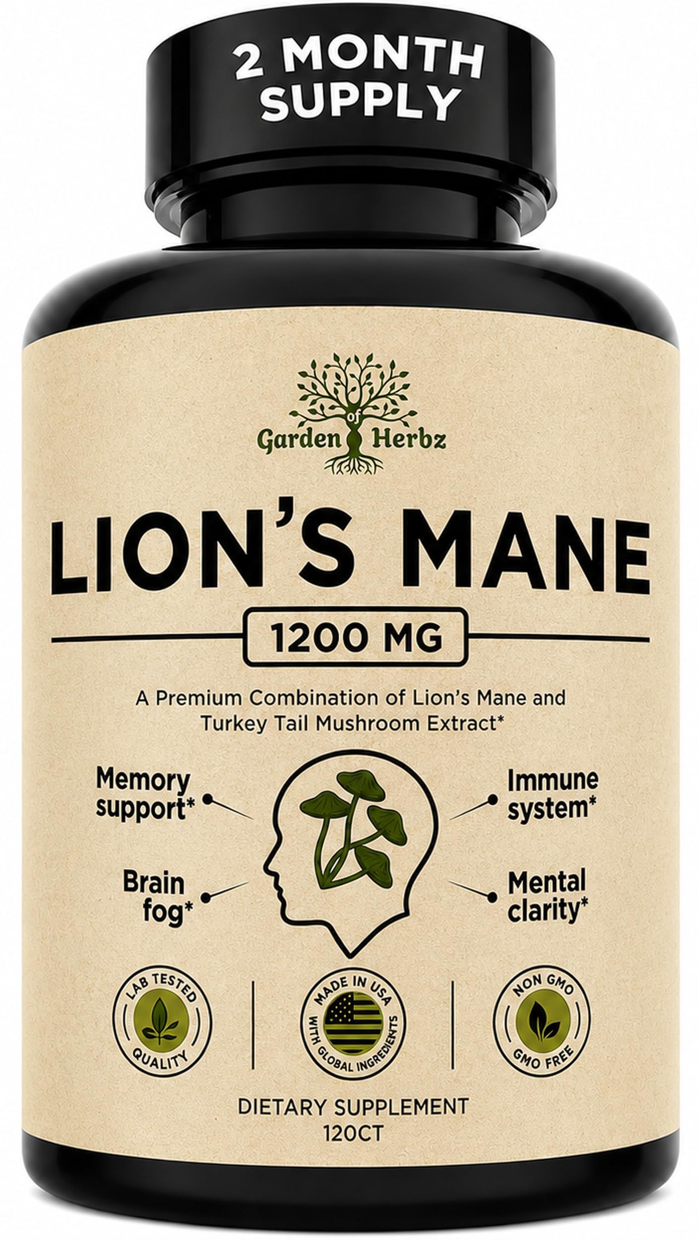 Garden of Herbz Lion's Mane Mushroom Supplement