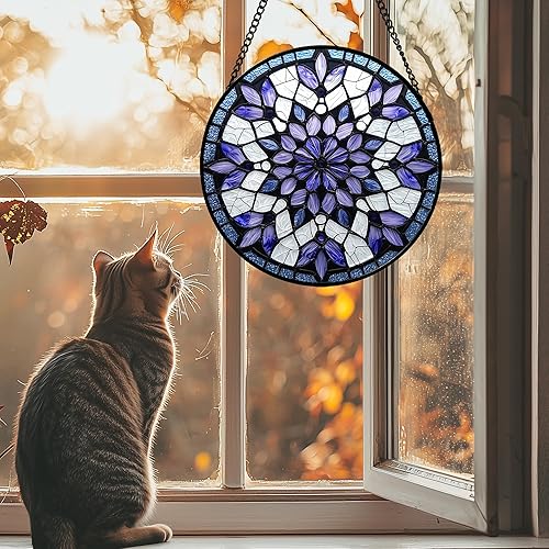 Vista 28 de Vitral Colgante, Atrapasol de Koi y Loto para Puerta, Decoración del Hogar, Atrapasol de Pez, Regalos de Navidad, Día de la Madre, Cumpleaños