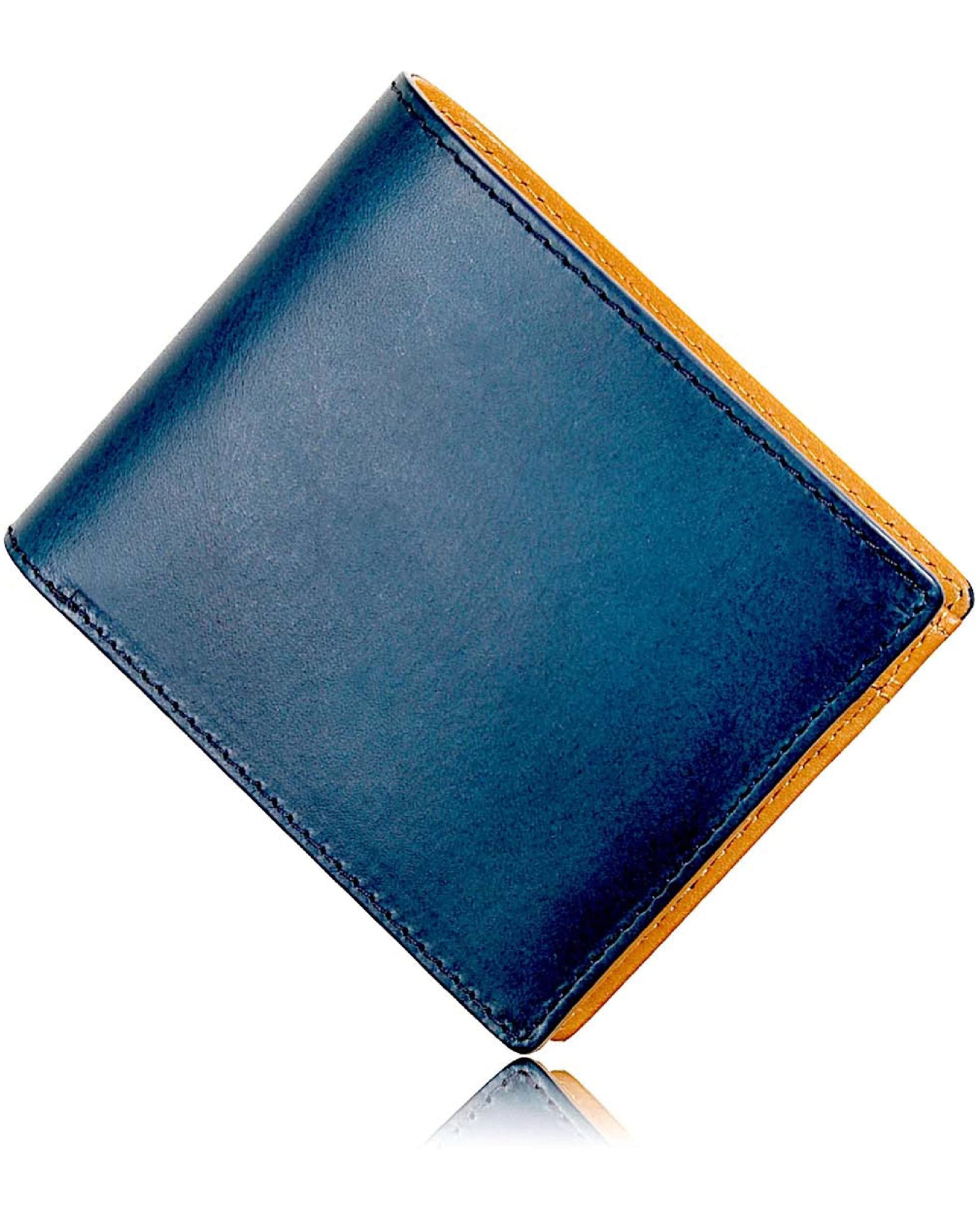 Eredita WL11 Men's Wallet, Bi-fold, King of Leather, Buttero Leather, Made in Japan, Genuine Leather, Bi-fold Men's Wallet, navy : Clothing, Shoes & Jewelry