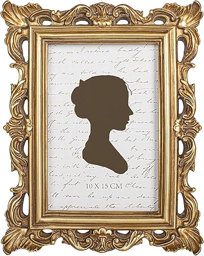 AELS Marco de fotos vintage de 4 x 6 pulgadas, elegantes marcos de fotos antiguos con frente de cristal, pantalla de fotos, colgar en la pared de