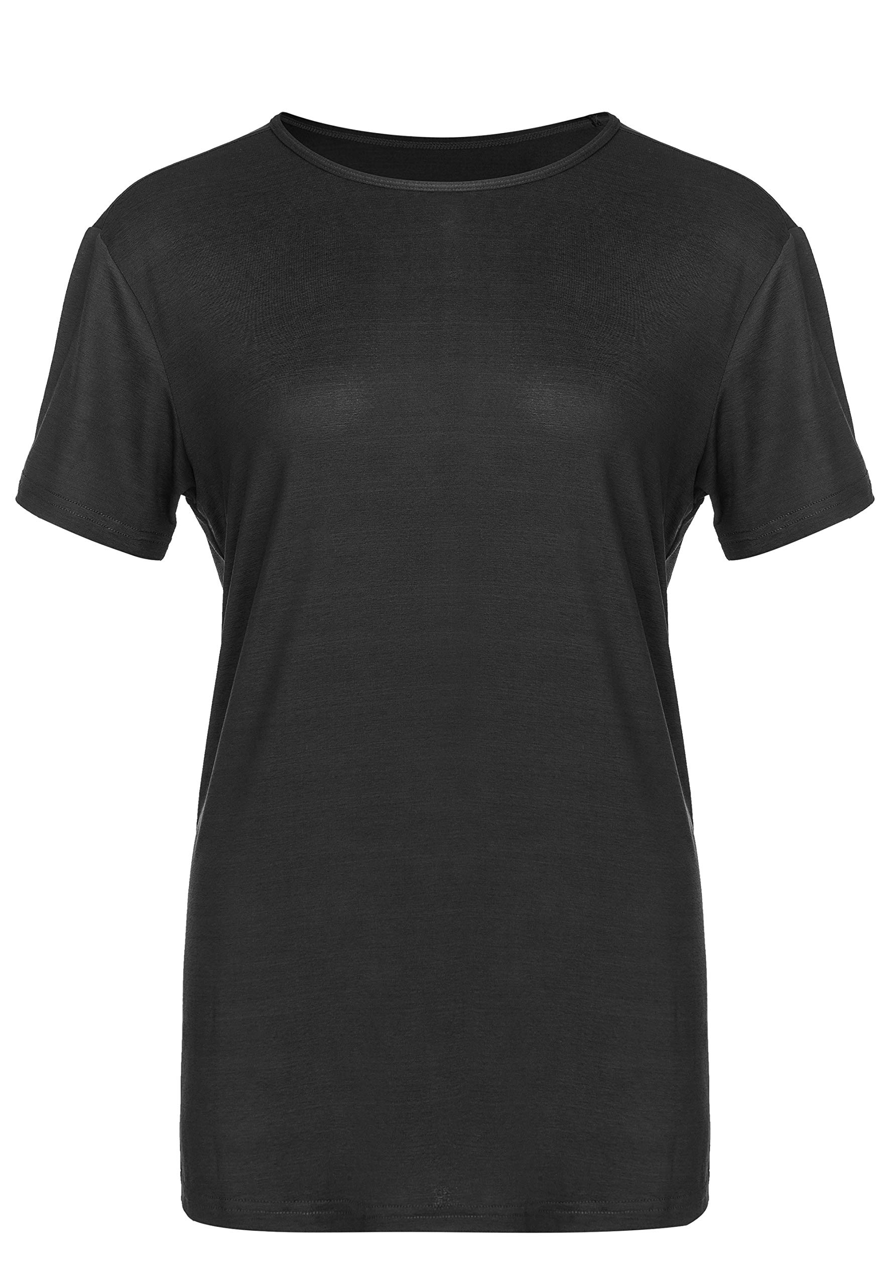 Athlecia Women's Lizzy T-Shirt, Lightweight, Black, 46 (EU)