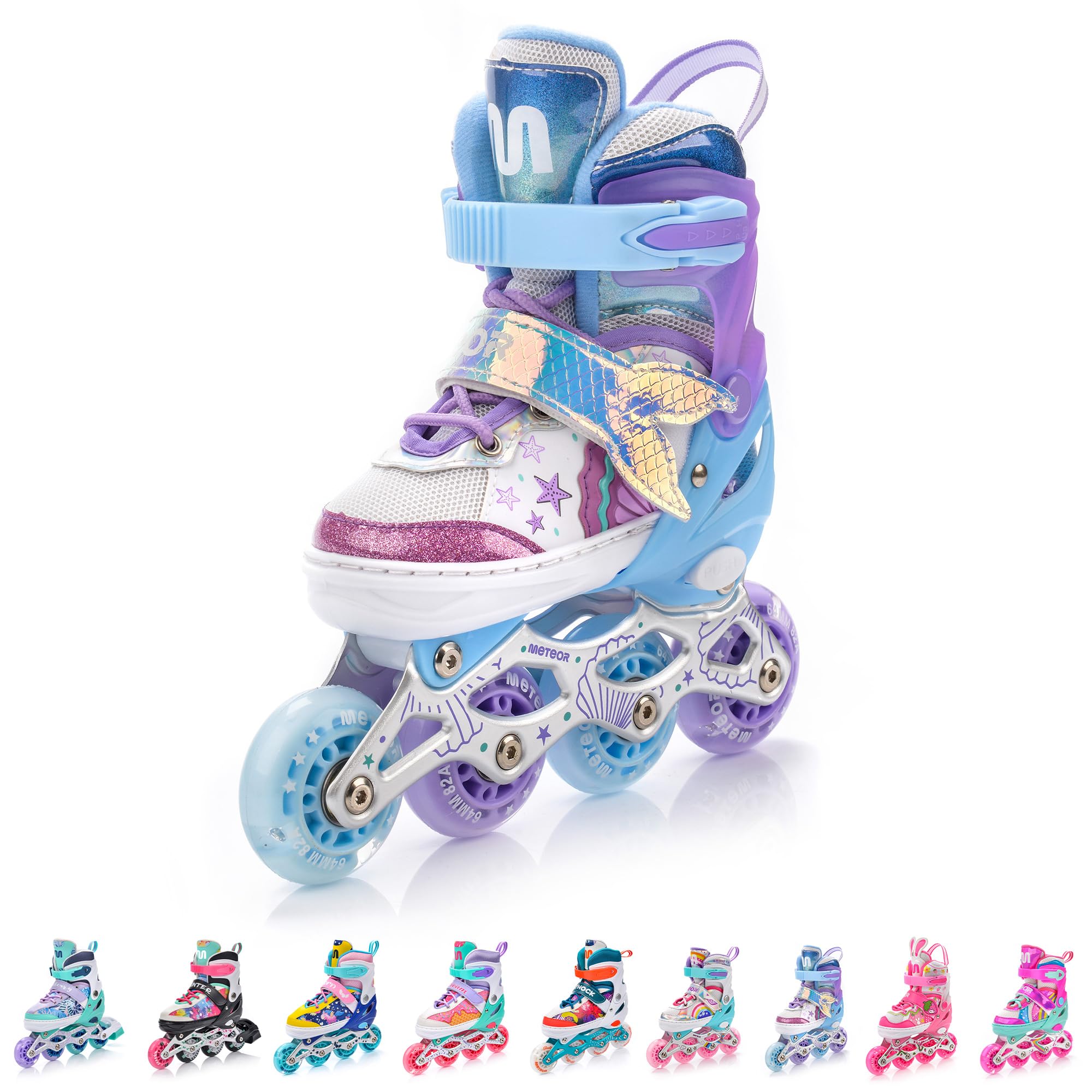 meteor Patines Línea 4 en 1 Ajustables para Niños y Adolescentes - Resistentes Infantiles Jóvenes y Adultos — view 17