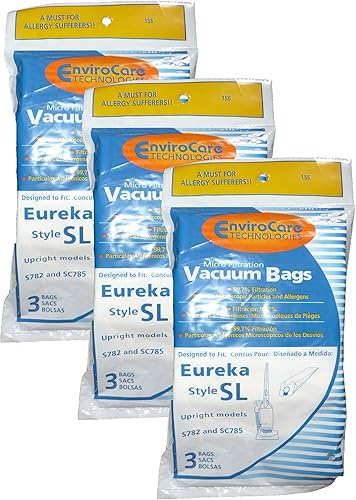 EnviroCare Bolsas de polvo para aspiradora de microfiltración de repuesto hechas para adaptarse a los modelos verticales S782 y SC785 9 de Eureka