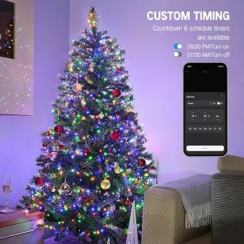 ODEETRONIC Smart Christmas Mini String Lights, 98 ft 300 LED Color Changing