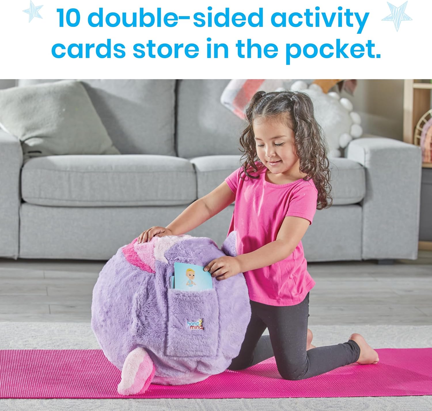 hand2mind Unicorn BubblePlush Yoga Ball Buddy, Yoga Ball for Kids, Calming Corner for Items, Kids Exercise Equipment, Occupational Therapy Toys, Sensory Toys, Active Play for Ages 3 and Up