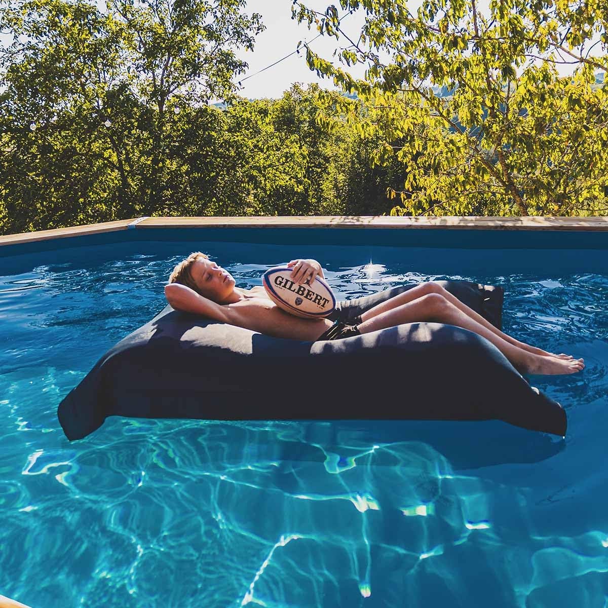 LIVEDECO - Housse Vide Pouf Géant XXL, Flottant pour Piscine, Gris Anthracite Pool BiG52