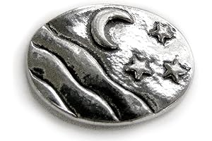 Moon Stars - Serenity : Moon Coin Symbol of Serenity, Good Luck and Guidance 