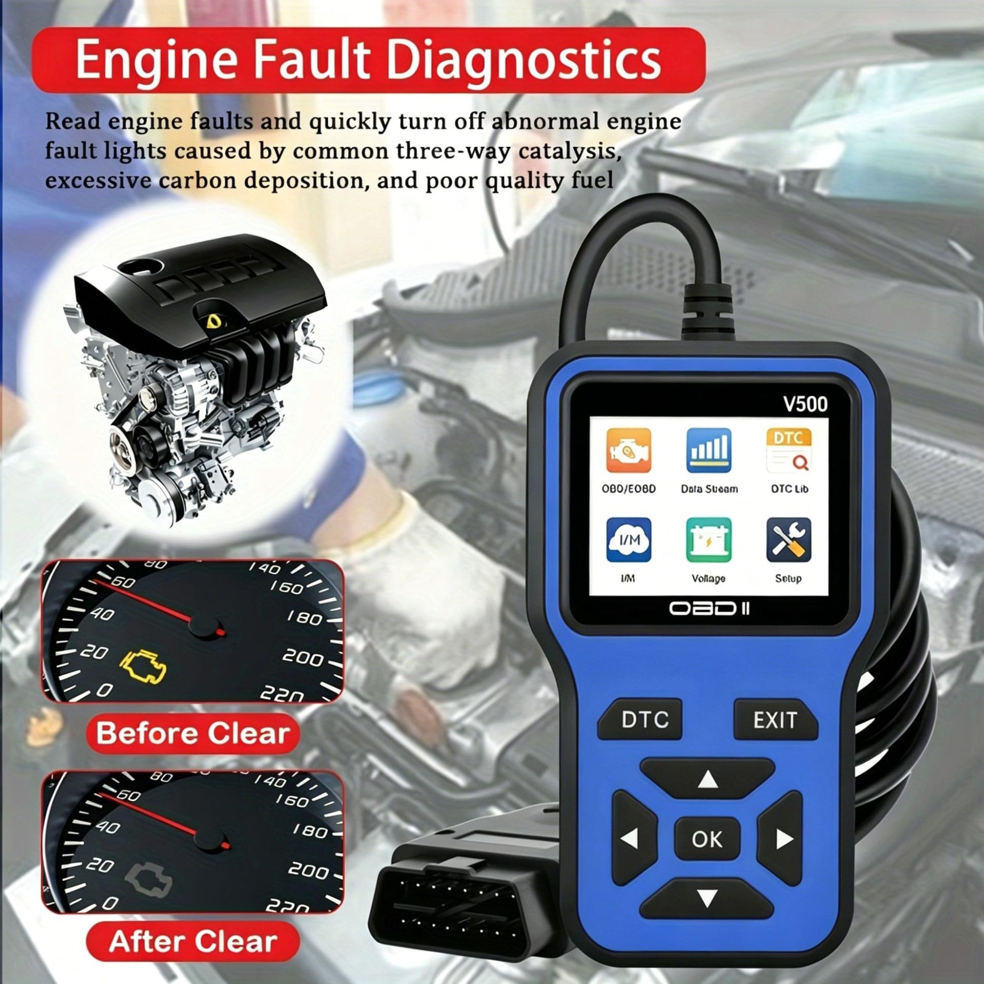OBDII Auto Diagnostica Scanner per Renault Scenic E - Tech Electric | Lettore Cancellatore di Codici di Errore Motore, OBD2 Diagnosi Auto, Diagnosi OBDII EOBD