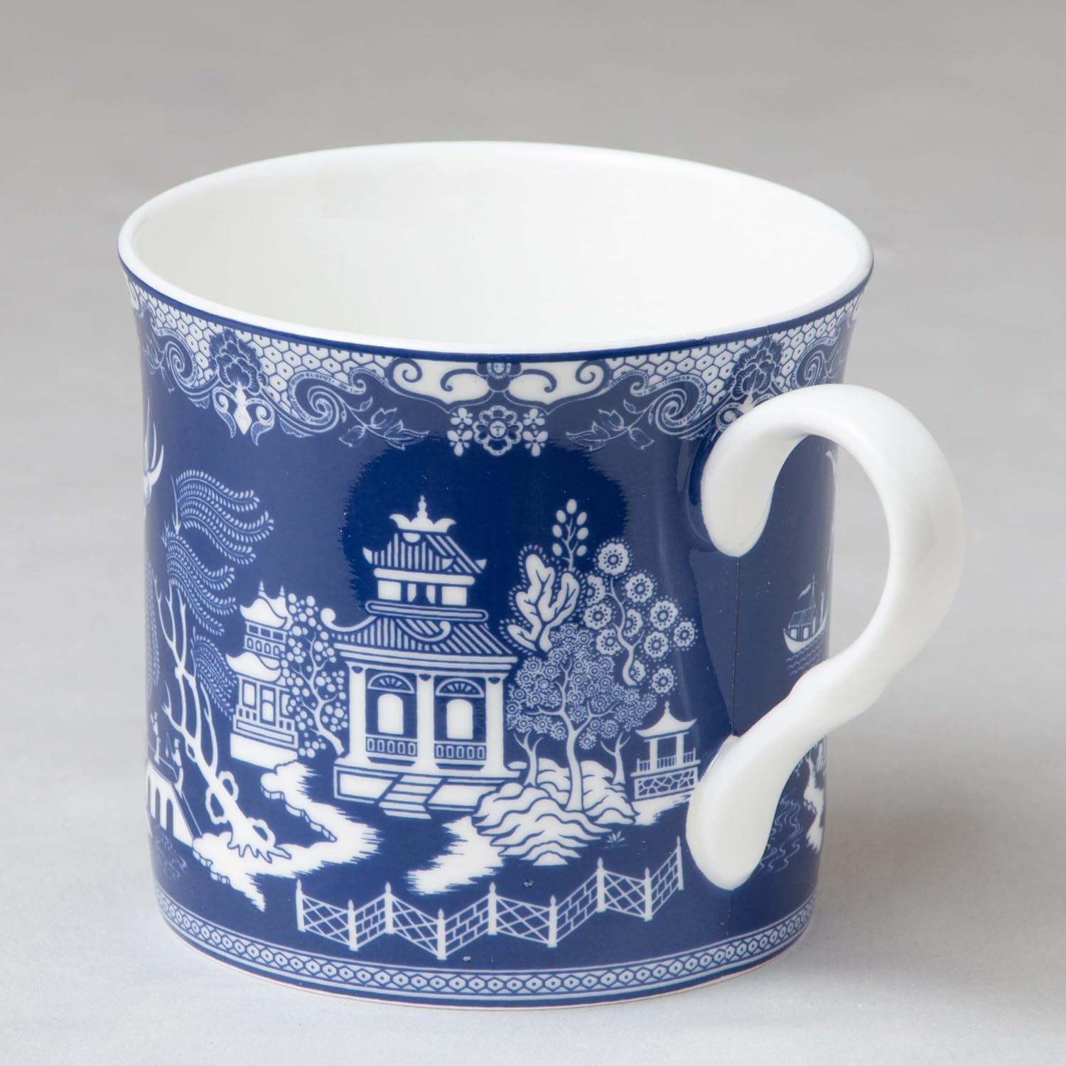 Blue Willow Bone China Coffee Tea Mugs 10-Ounce (2 Assorted Patterns, Set of 4) (S17301I/C-BLU-6)