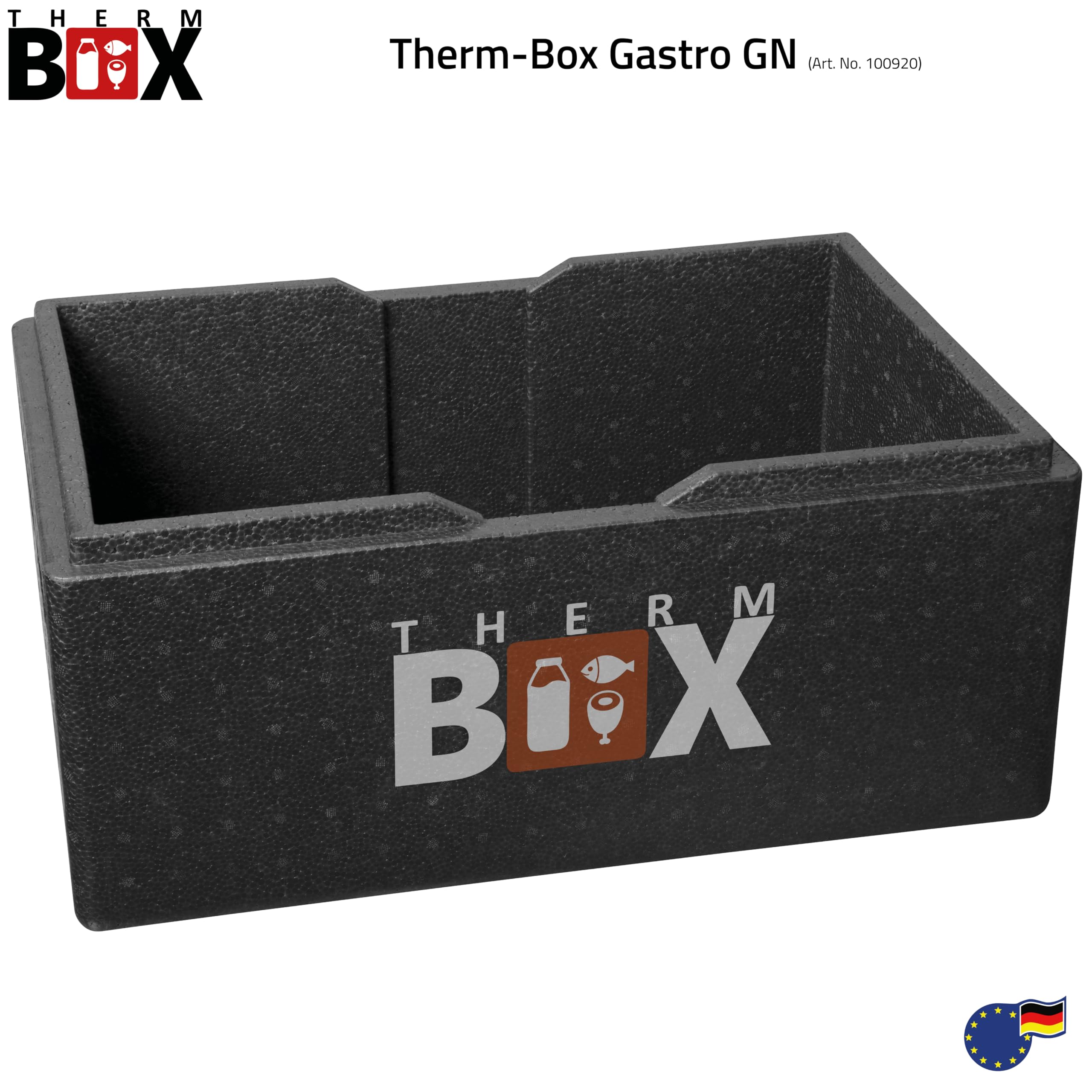 Therm Box Boîte en polystyrène Grande boîte isolée de 40 litres Thermobox Keep Warm Cooler Box Conteneur Thermique GN Intérieur : 53,9x34x21,9cm Réutilisable