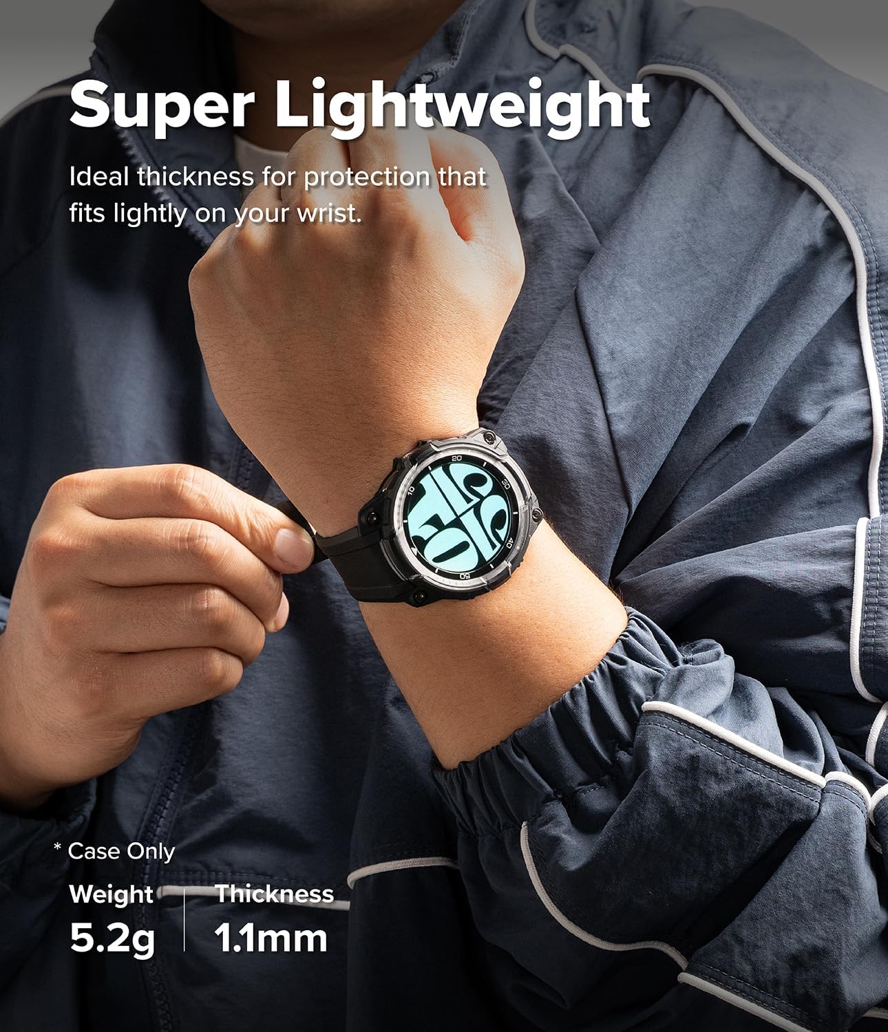 Ringke Bundle [Case with Strap + Screen Protector] for Galaxy Watch 8 Classic 46mm : Rugged Gear [Black] + Tempered Glass Pro [2 Pack]