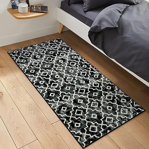 Miniatura 8 de Moynesa Alfombra de pasillo lavable estilo marroquí, moderna, de 2 x 6 pies, suave, antideslizante, de pelo bajo, alfombra de pasillo para pasillo,