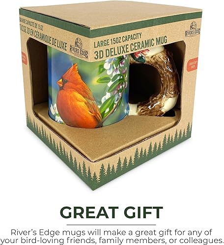 Miniatura 27 de Rivers Edge Products Taza de café de cerámica 3D con asa, 15 onzas, tazas de espresso y tazas de café de cerámica, perfecta para café, expreso, café