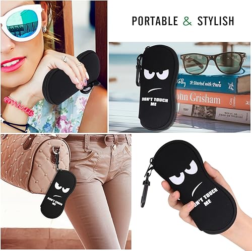 Miniatura 166 de MoKo - Estuche suave, ultra ligero, de neopreno, para lentes de sol, con cremallera y clip para cinturón