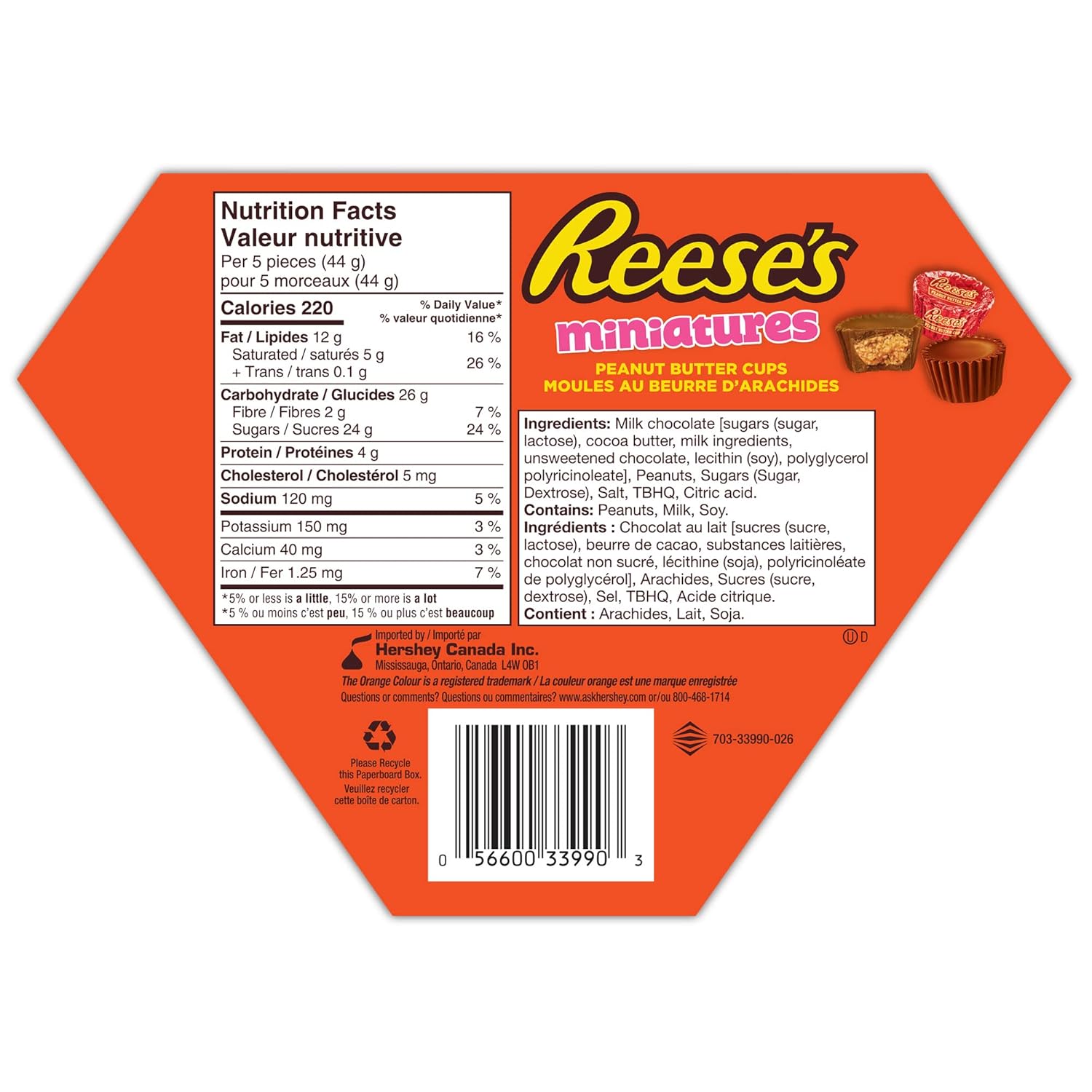 Reese Valentines Chocolate Peanut Butter Candy, Heart Shaped Gift, 165g/5.8oz {Imported from Canada}