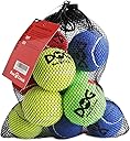 Tennis Balls for Dogs - 12 Pack 2.5'' Durable Non-Toxic Outdoor Dog Toys Balls with Mesh Bag, SGS Certified, Colorful Fetch Toys, Medium Large Breeds (Non Squeaky)