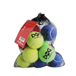 INSUM Tennis Balls for Dogs - 12 Pack 2 5 Durable Non-Toxic Outdoor Dog Toys Balls with Mesh