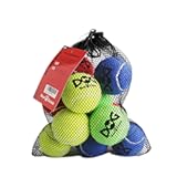 Tennis Balls for Dogs - 12 Pack 2&period;5&apos;&apos; Durable Non-Toxic Outdoor Dog Toys Balls with Mesh Bag&comma; SGS Certified&comma; Colorful Fetch Toys&comma; Medium Large Breeds &lpar;Non Squeaky&rpar;