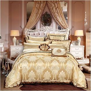 LEIGE Silk Cotton Bedding Set Queen Size Bedspread Sheet Cover Pillowcase (Color : D, Size : 1.8 * 2.0m)