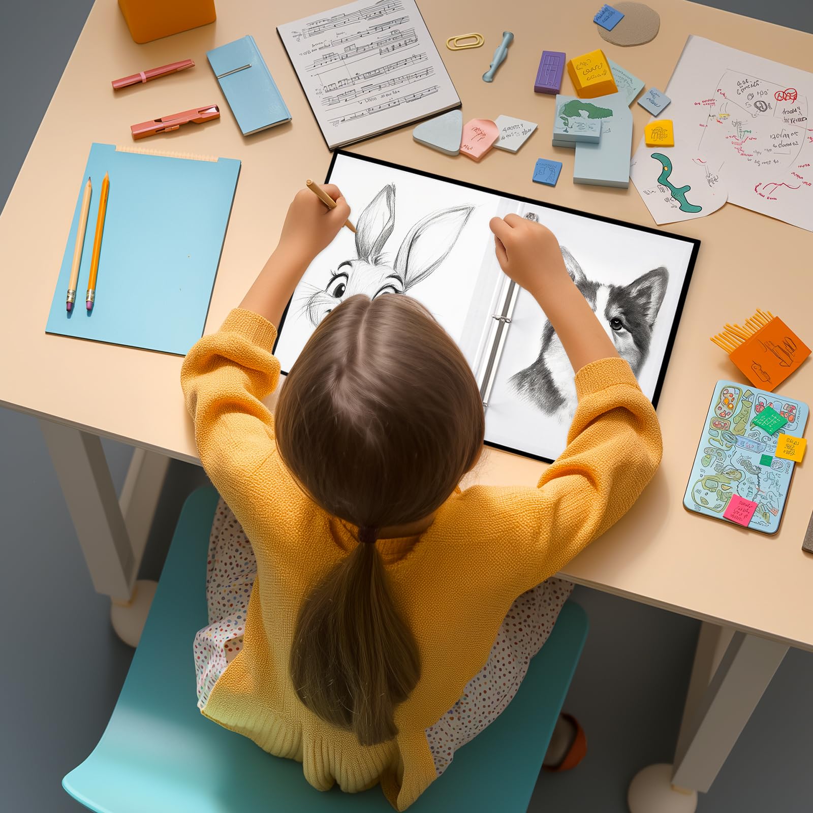 Ringbuch A4, 4 Stück Kunststoff Ringbuch Mit 3 Ringen, 45mm Rücken | Ringbücher A4, Ringbuchordner für Geschäft, Büro, Schule (Schwarz)
