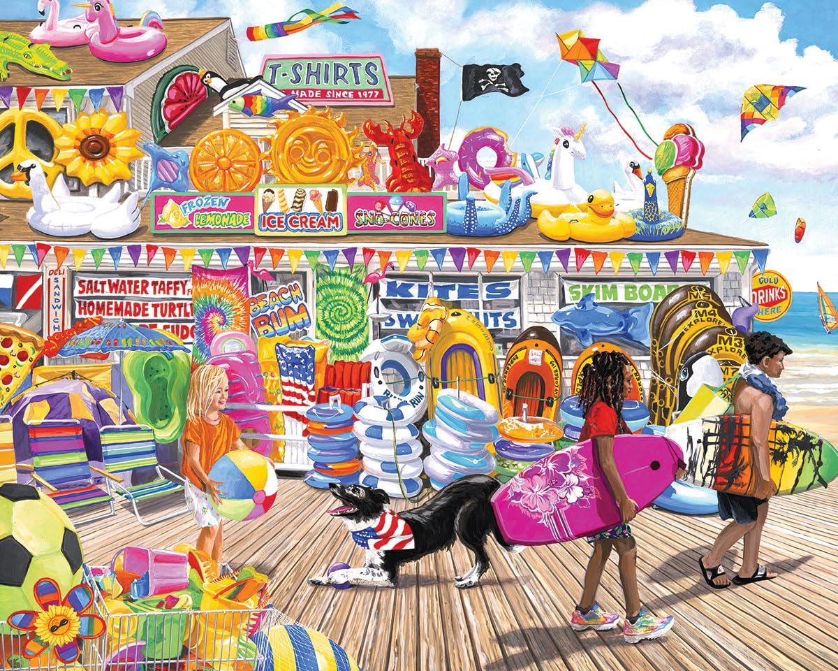 White Mountain 500 Piece Jigsaw Puzzle Summer Beach Puzzles with Large Pieces Gift for Adults 18"x24" - Float Shop