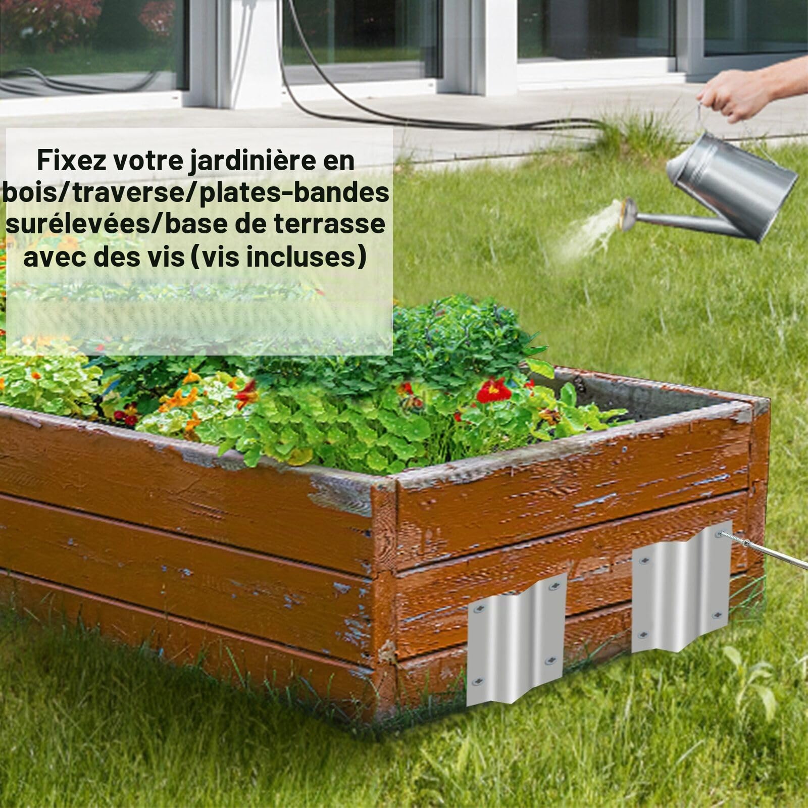 10 embouts de traverses, piquets de traverse pour allée robuste, support de traverse de chemin de fer en acier galvanisé, piquet de jardin pour bordure de parterre de plantes en bois