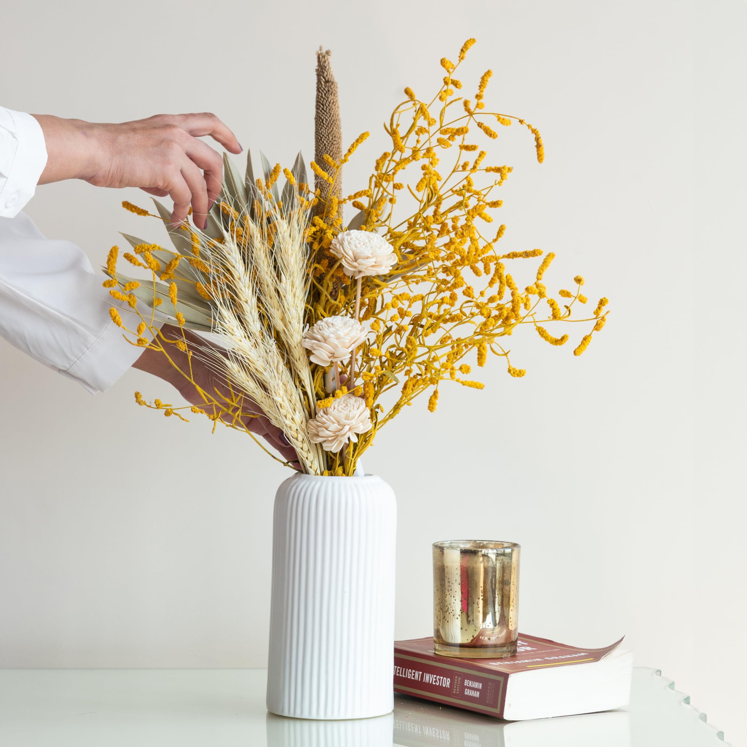 Sun-Kissed Oasis Bunch | Natural Dried Flower | Eco-Friendly Flowers for Home, Office, Bedroom, Table Decoration and Craft Items Corner (Without Vase Pot)