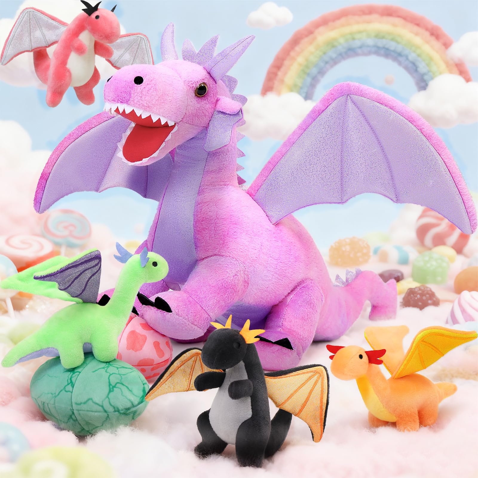 Amazon.co.jp: MaoGoLan ドラゴンぬいぐるみ7点セット 子供用 22インチ