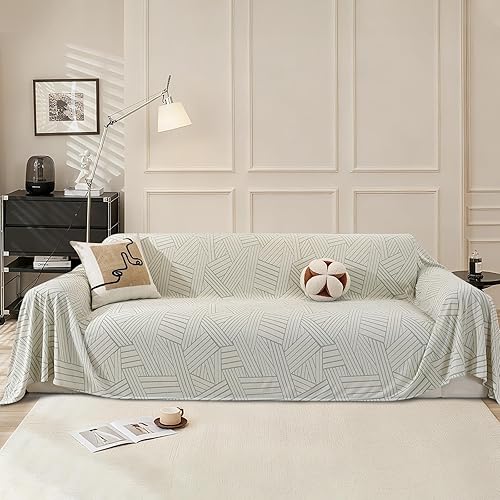 Miniatura 24 de Fundas de sofá para perros, 78x118 pulgadas, fundas lavables para sofá de 3 cojines, funda de sofá en forma de L, multiusos, fundas de sofá Blanco