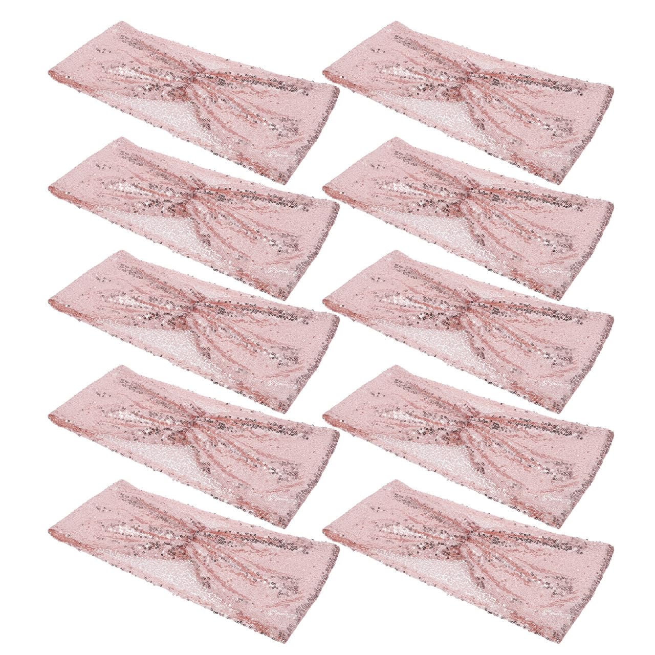 Happyyami 10 Stück Pailletten Stuhlbänder Glänzende Stuhlschleifen aus Polyester Gold Pack Dekorativ für Bankett Party und Hochzeit