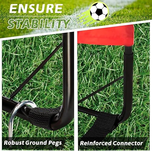 Miniatura 3 de L RUNNZER Portería de fútbol portátil, red de portería de fútbol desplegable para patio trasero, juego de 2 con estuche de transporte portátil