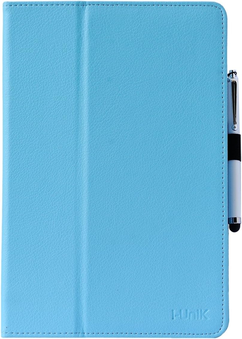 Kurio Smart 2 in 1 Tablet case, i-UniK Folio Tablet case NOT to USE with Keyboard for Kurio Smart 2 in 1 Windows Tablet [Bonus Stylus + Support Sleep Awake Function] (Light Blue)