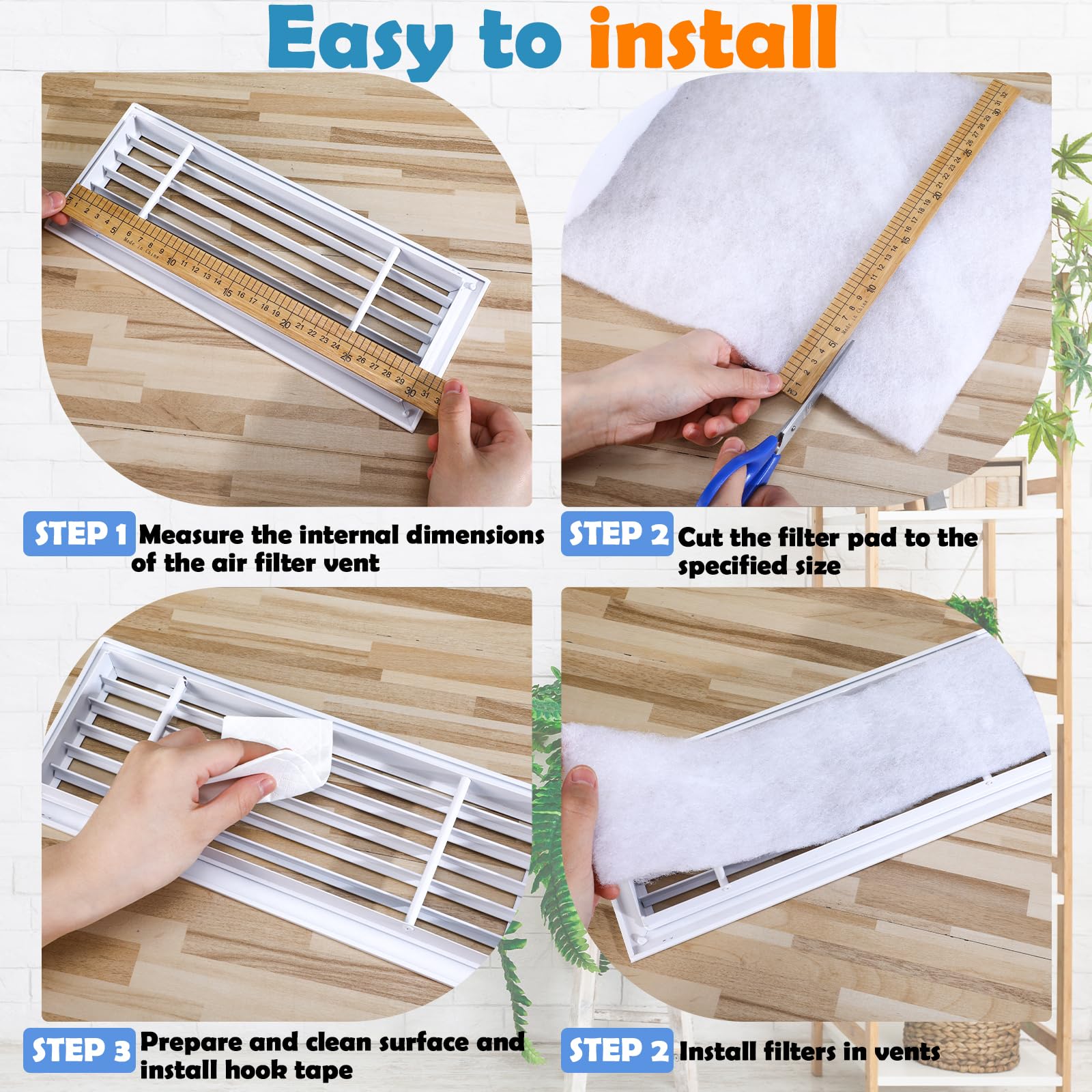 HunnmingRe Filtros de ventilación de aire de poliéster de 12 pulgadas x 25 pies, filtro de ventilación de suelo cortado para adaptarse al control de polvo, material de rollo de filtro de aire de