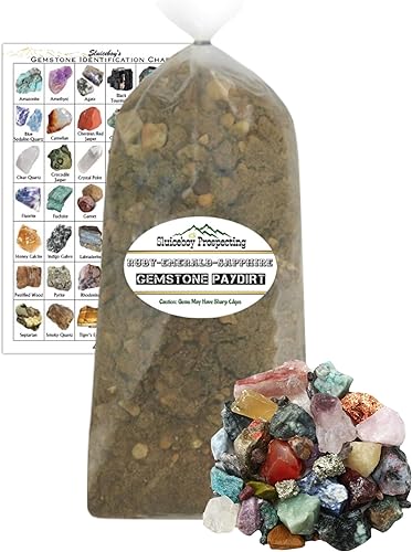 Sluiceboy Prospecting - 5.5 libras "Rubí-Esmeralda-Zafiro" Piedra preciosa Paydirt Mezcla de piedras en bruto para minería de gemas Gemas