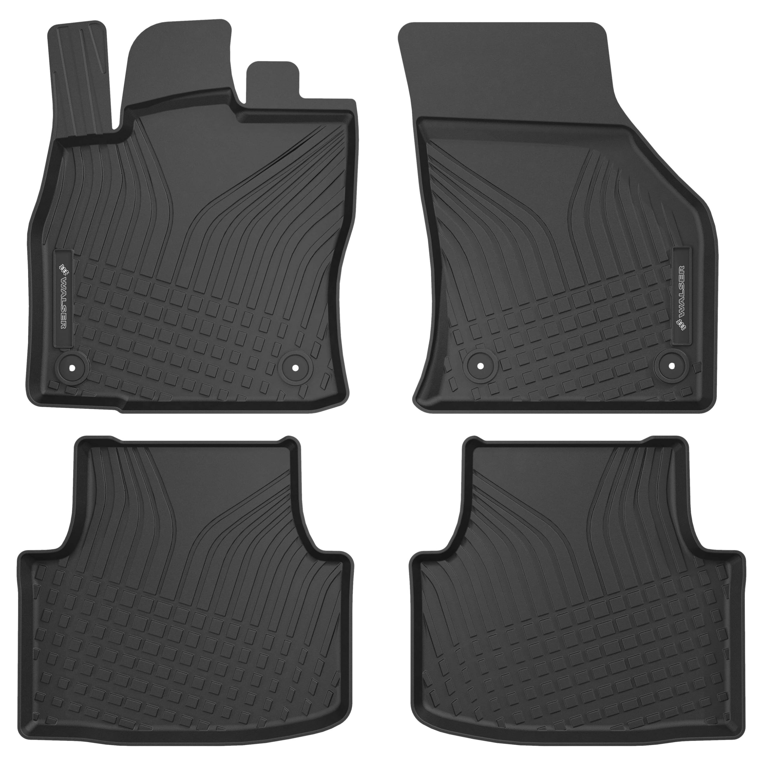 Walser Premium dywaniki samochodowe do Cupra Formentor (KM7) 07/2020-Dziś, Seat Leon (KL1) 11/2019-Dziś, 100% dopasowane gumowe dywaniki samochodowe - wykonane w UE, trwałe dywaniki samochodowe
