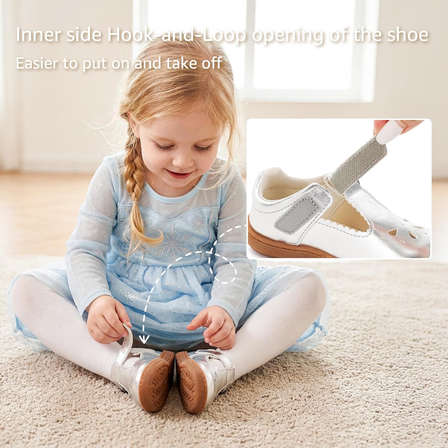 Toddler Girl Mary Jane Dress Shoes Wide Ballet Flats for Girls Party School Shoe - Image 5