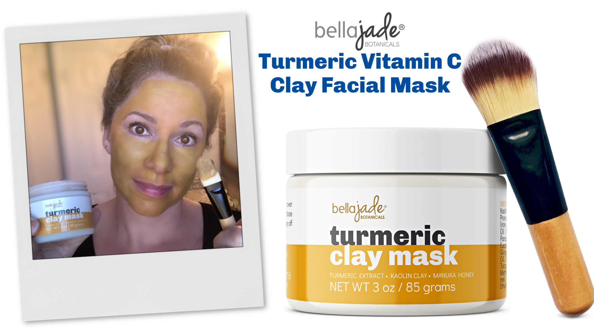 Amazon.com : Bella Jade Turmeric Vitamin C Clay Face Mask & Brush